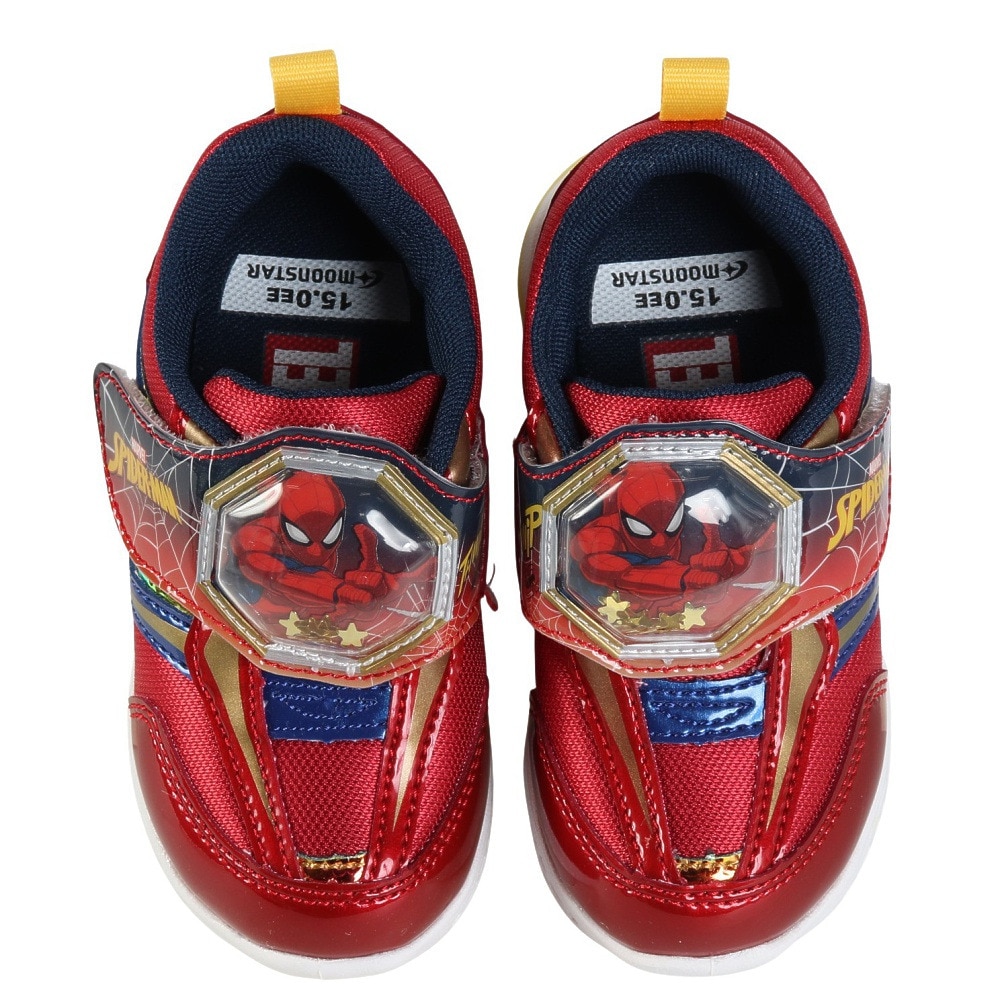 ムーンスター（MoonStar）（キッズ）ジュニア シューズ MV 022 スパイダーマン レッド 12298482 24FW スニーカー 面ファスナー かわいい LED 通園 公園 