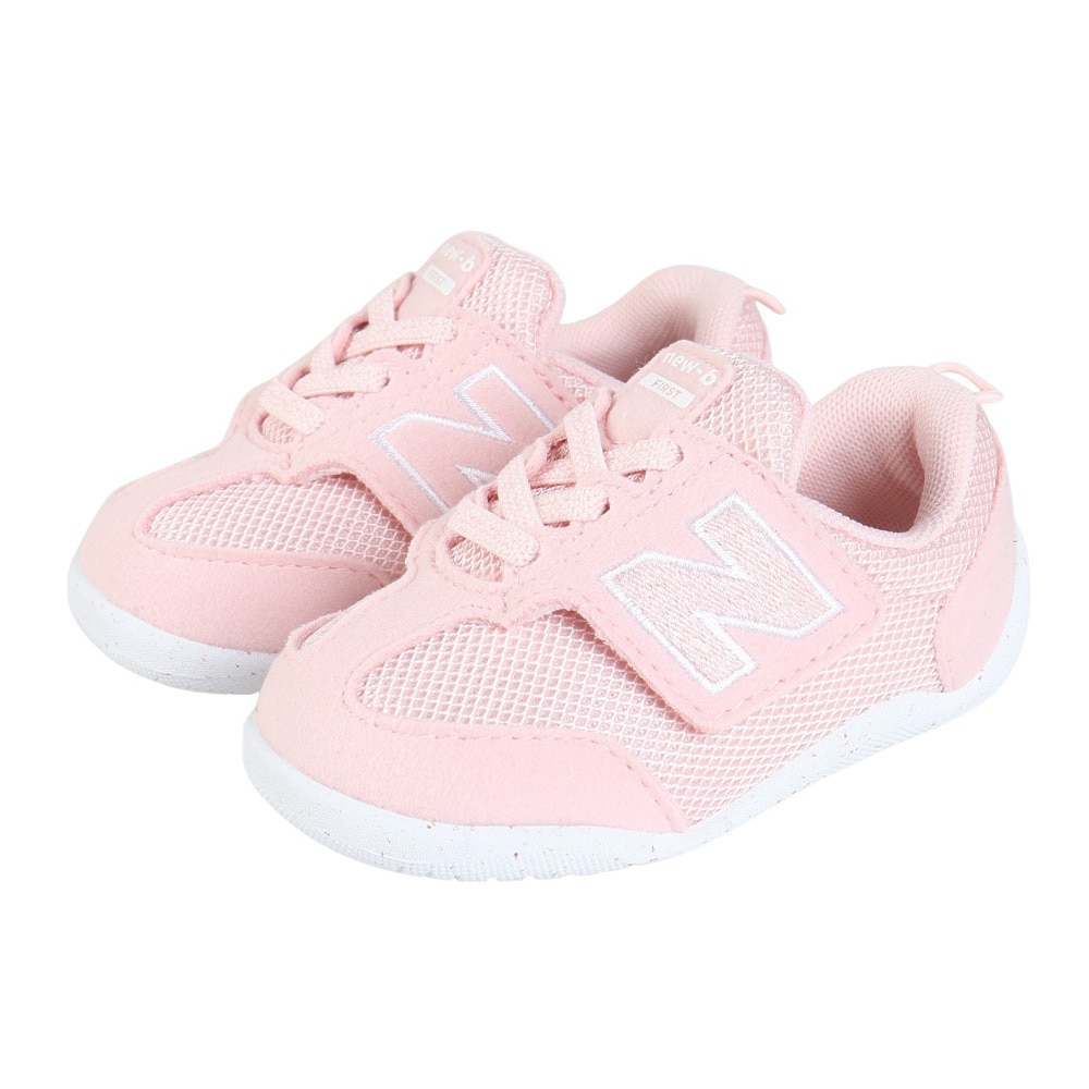 ニューバランス（new balance）（キッズ）キッズシューズ NEW-B FIRST ピンク NW1STPKW ファーストシューズ 面ファスナー 屈曲性 脱ぎ履きしやすい かわいい