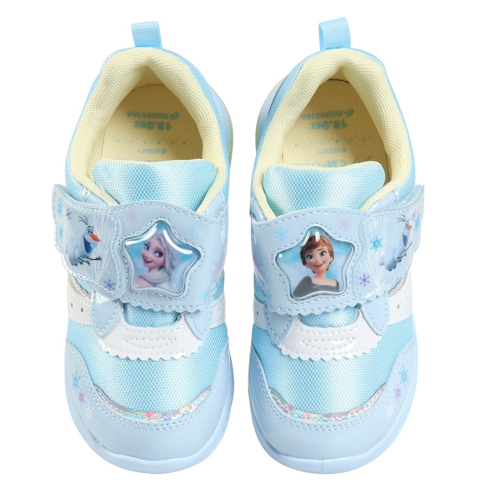 ムーンスター（MoonStar）（キッズ）ジュニアスニーカー ガールズ スポーツシューズ ディズニー C1359LE アナと雪の女王 サックス 12186639 LED 消臭 防臭