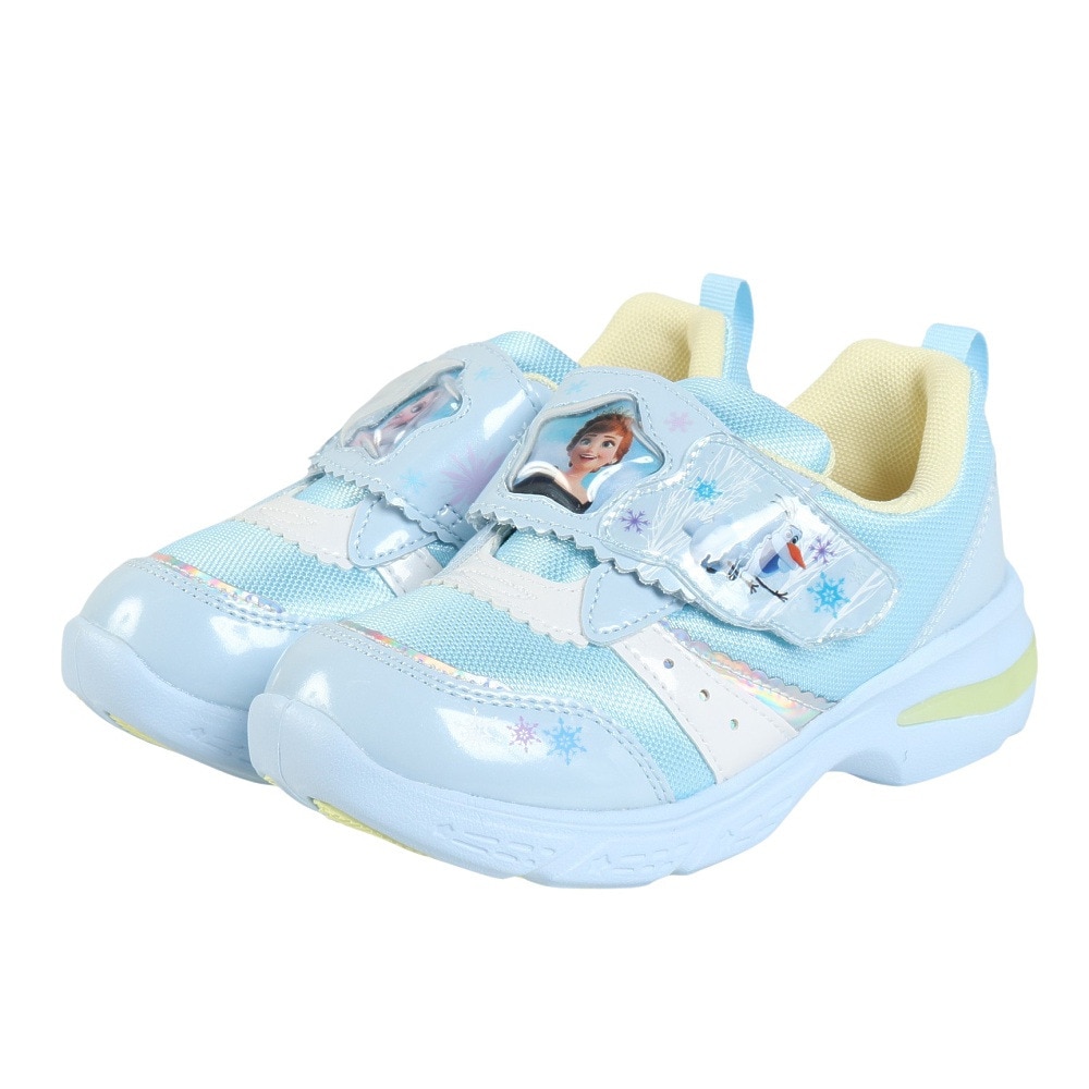 ムーンスター（MoonStar）（キッズ）ジュニアスニーカー ガールズ スポーツシューズ ディズニー C1359LE アナと雪の女王 サックス 12186639 LED 消臭 防臭