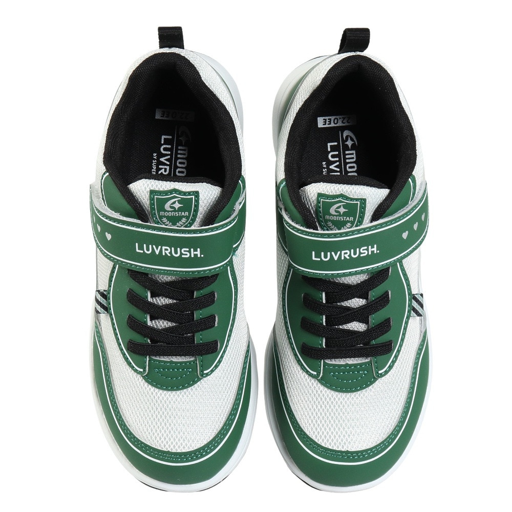 ムーンスター（MoonStar）（キッズ）ジュニアスニーカー ガールズ スポーツシューズ ラブラッシュ 1231 コートガール グリーン 12240207 抗菌防臭 耐久性 