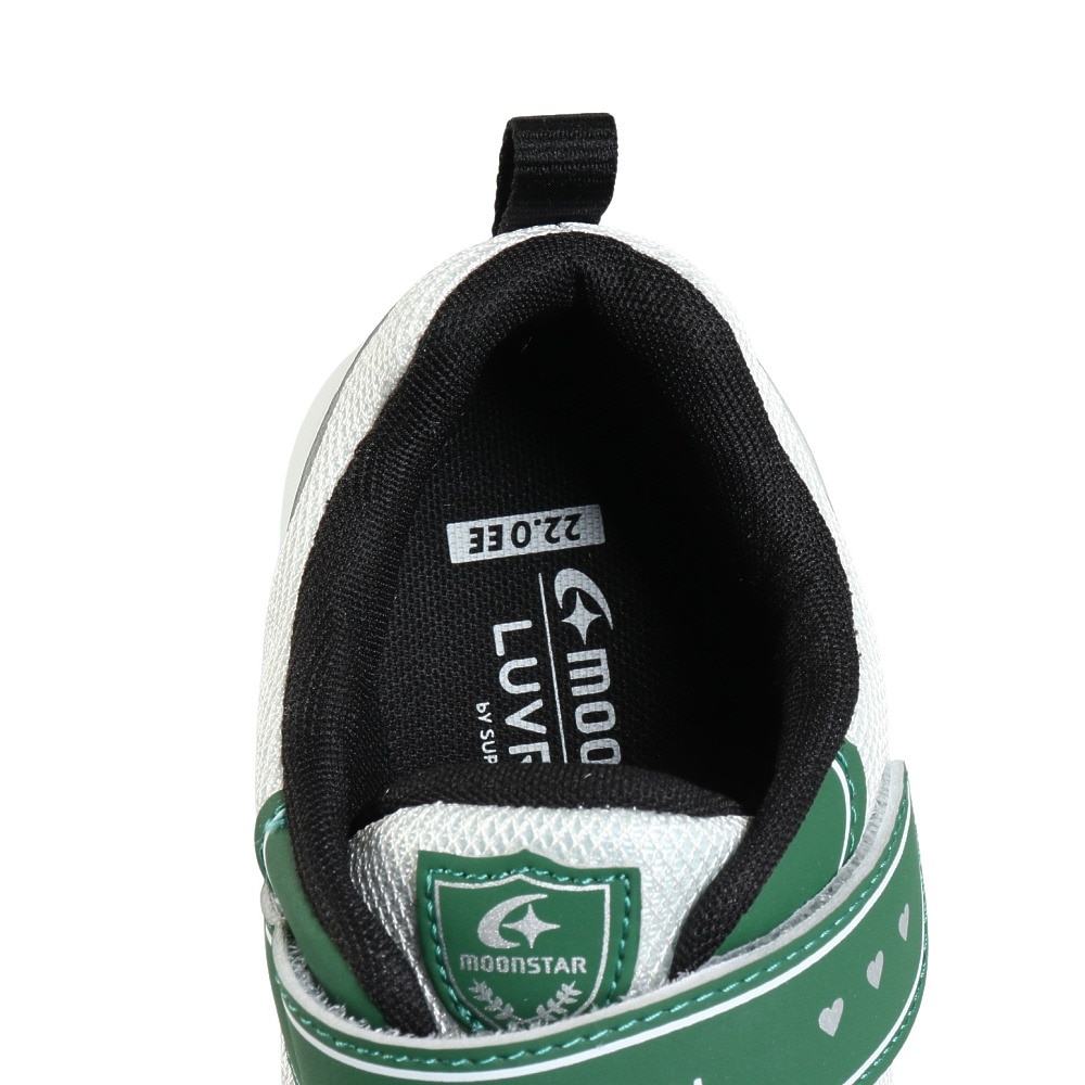 ムーンスター（MoonStar）（キッズ）ジュニアスニーカー ガールズ スポーツシューズ ラブラッシュ 1231 コートガール グリーン 12240207 抗菌防臭 耐久性 