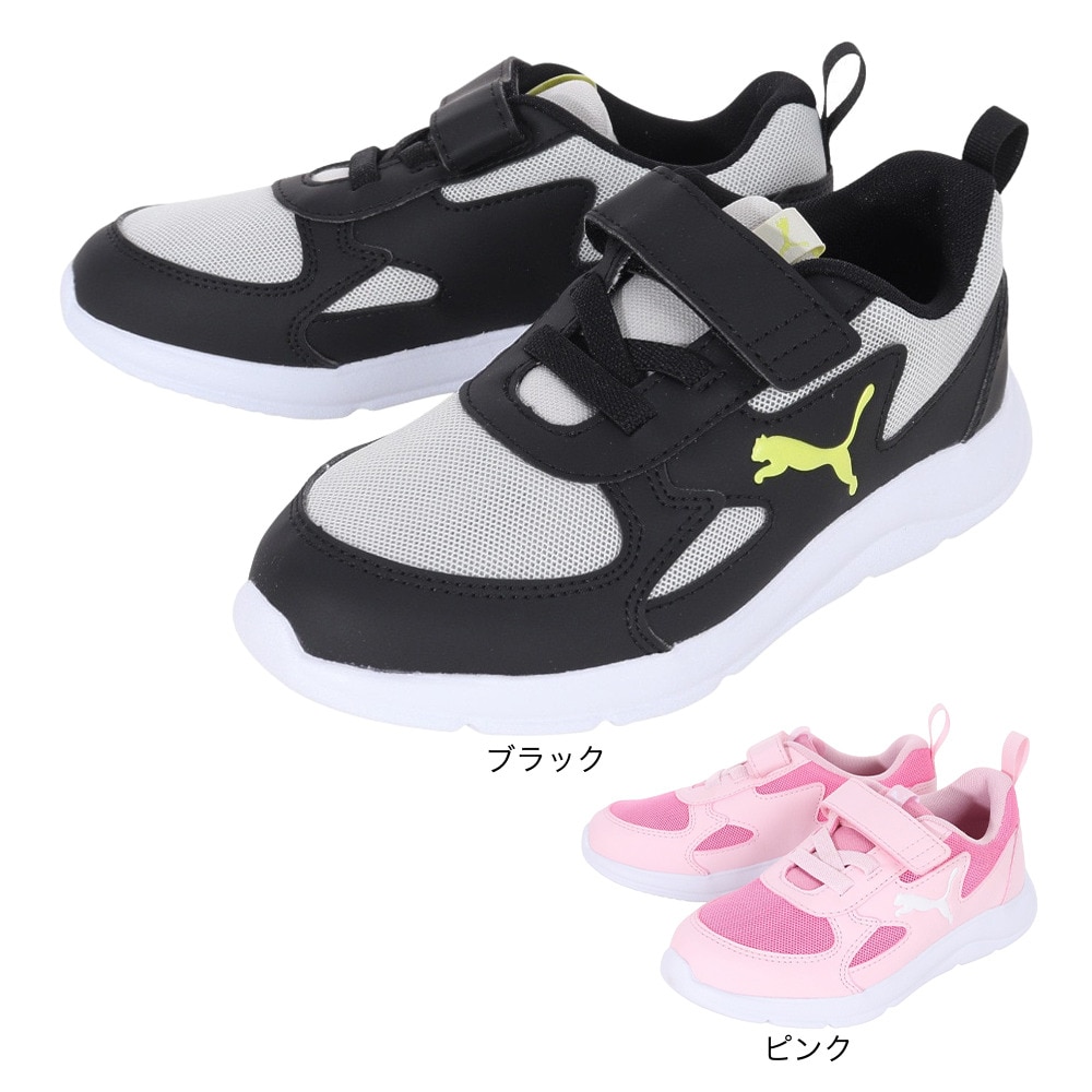 プーマ（PUMA）（キッズ）ジュニア スニーカー ファンレーサー AC PS ブラック ホワイト 19297107 カジュアル スポーツ シューズ ベルクロ 柔軟性 安定性 
