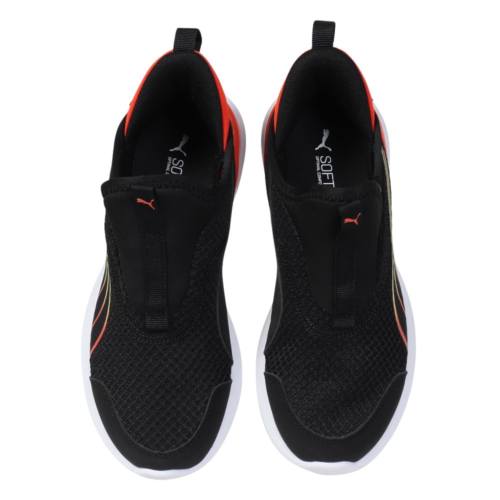 プーマ（PUMA）（キッズ）ジュニア シューズ クルーズプロフォームイーズイン ブラック レッド 31025001 スニーカー スポーツ スリップオン 登校 通学 運動