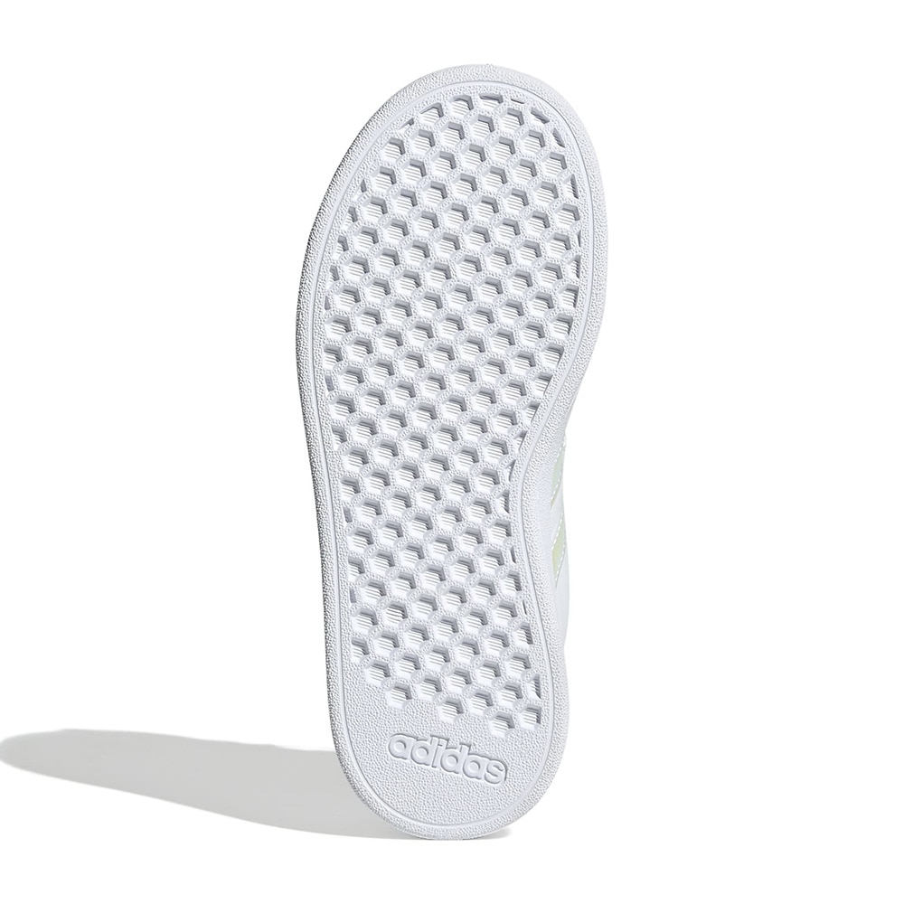 アディダス（adidas）（キッズ）ジュニアスニーカー スポーツシューズ グランドコート 2.0 キッズ ホワイト NIZ07-IE3851 運動靴 トップストラップ 