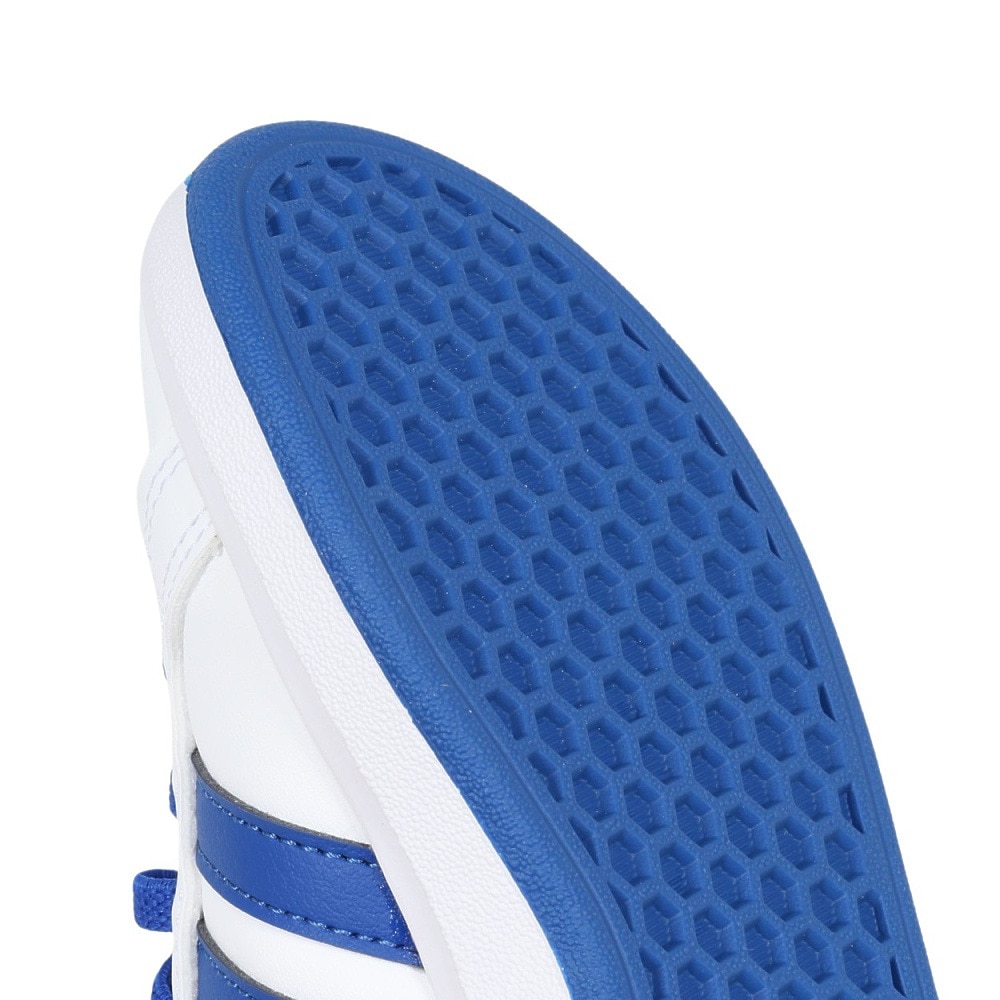 アディダス（adidas）（キッズ）ジュニアスニーカー スポーツシューズ グランドコート 2.0 キッズ ホワイト ブルー NLD08-JQ8000  運動靴 トップストラップ 