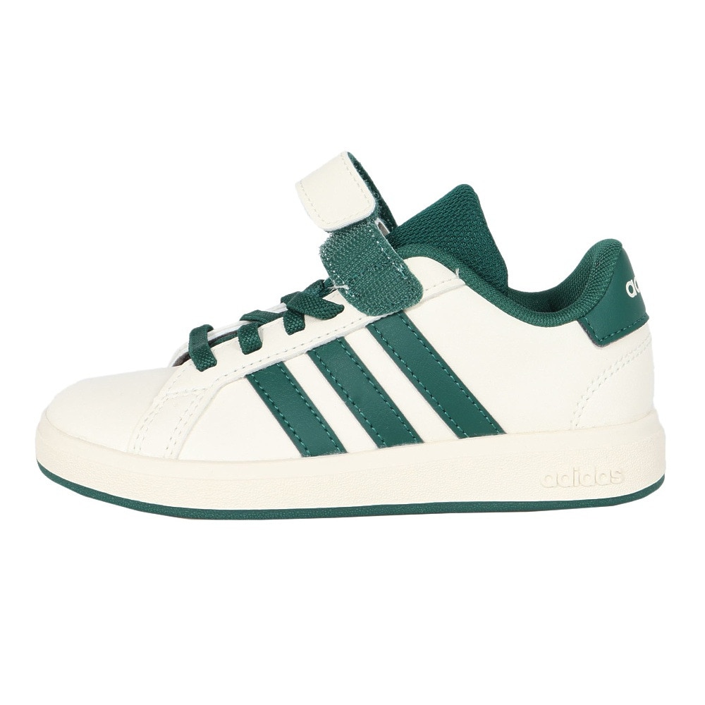 アディダス（adidas）（キッズ）ジュニアスニーカー スポーツシューズ グランドコート 2.0 キッズ オフホワイト NLD08-JQ8004 運動靴 トップストラップ