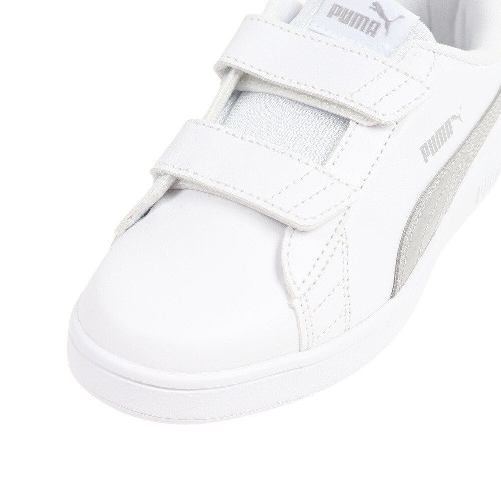 プーマ（PUMA）（キッズ）ジュニアスニーカー プーマスマッシュV2 メタリック V PS ホワイト 38968301 カジュアル スポーツ シューズ ベルクロ 面ファスナー