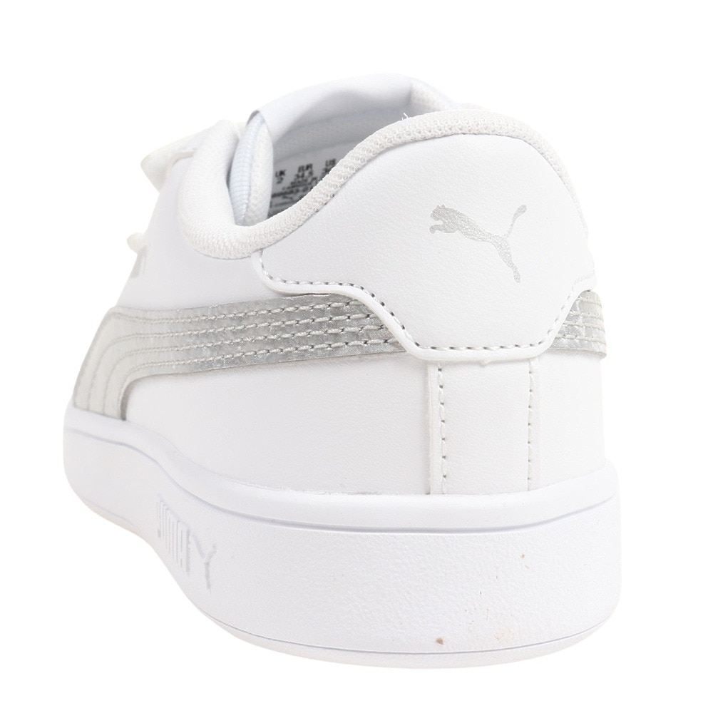 プーマ（PUMA）（キッズ）ジュニアスニーカー プーマスマッシュV2 メタリック V PS ホワイト 38968301 カジュアル スポーツ シューズ ベルクロ 面ファスナー