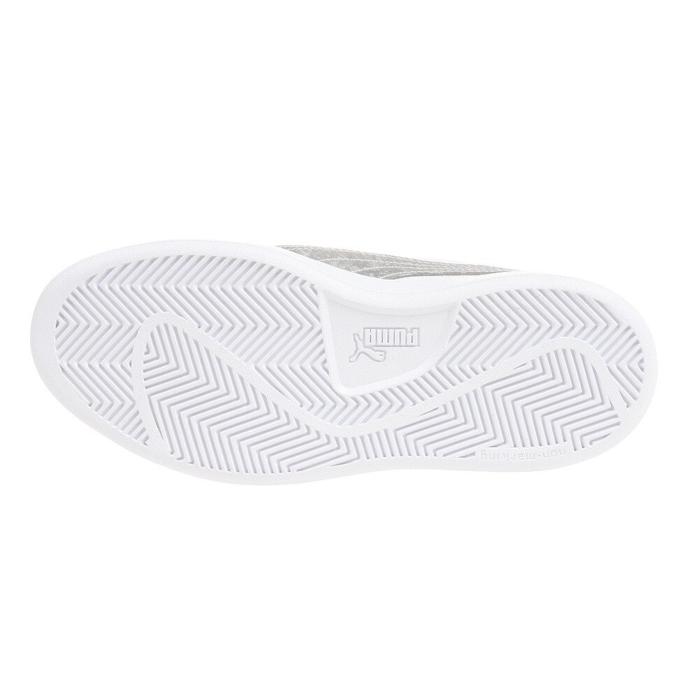 プーマ（PUMA）（キッズ）ジュニアスニーカー プーマスマッシュV2 メタリック V PS ホワイト 38968301 カジュアル スポーツ シューズ ベルクロ 面ファスナー