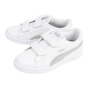 プーマ(PUMA)(キッズ)ジュニアスニーカー プーマスマッシュV2 メタリック V PS ホワイト 38968301 カジュアル スポーツ シューズ ベルクロ 面ファスナー