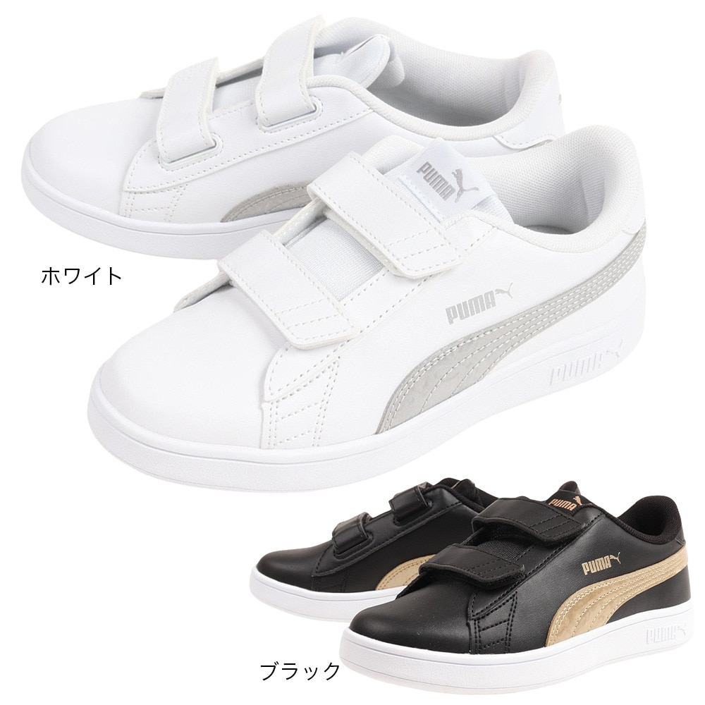 プーマ（PUMA）（キッズ）ジュニアスニーカー プーマスマッシュV2メタリックVPS ブラック 38968302 トレーニング スポーツシューズ クッション性 タウン