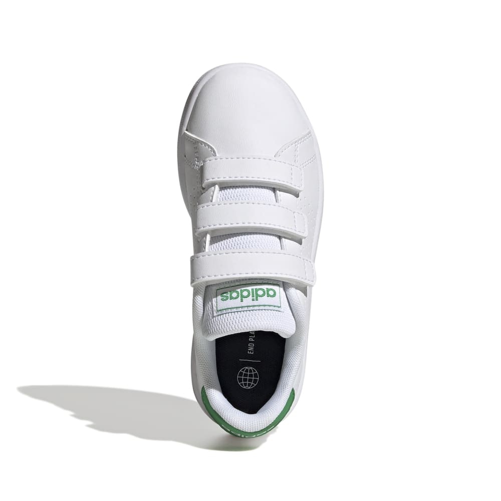 アディダス（adidas）（キッズ）アドバンコート ライフスタイル CF C 白 ホワイト グリーン GW6494 ジュニアスニーカー スポーツシューズ 靴 シューズ キッズ