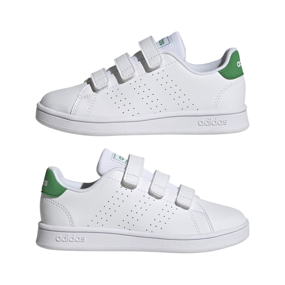 アディダス（adidas）（キッズ）アドバンコート ライフスタイル CF C 白 ホワイト グリーン GW6494 ジュニアスニーカー スポーツシューズ 靴 シューズ キッズ