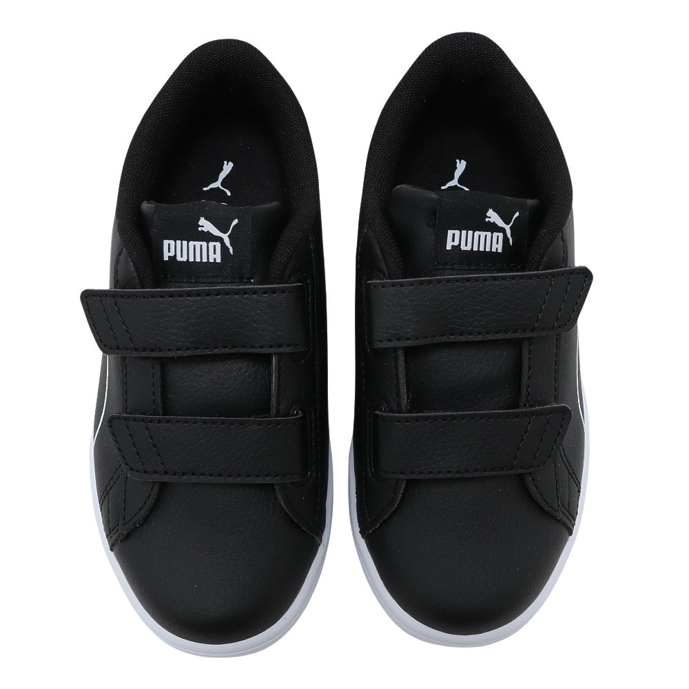 プーマ（PUMA）（キッズ）スマッシュ V2 ホームスクール V PS ブラック黒 38620001 ジュニア スニーカー スポーツシューズ マジックテープ 子供 運動 靴