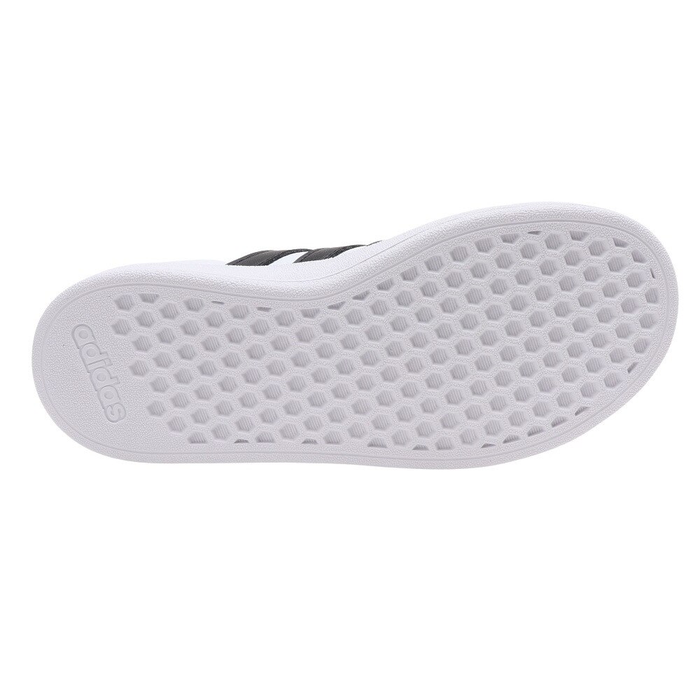 アディダス（adidas）（キッズ）ジュニア スニーカー グランドコート 2.0 ホワイト ブラック GW6521 カジュアル スポーツ シューズ 面ファスナー 通学 運動靴