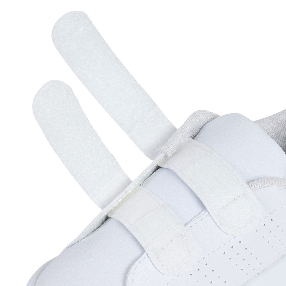 アディダス（adidas）（キッズ）ジュニアスニーカー アドバンコート ホワイト グリーン ID5286 カジュアル スポーツシューズ 面ファスナー 登園 外遊び