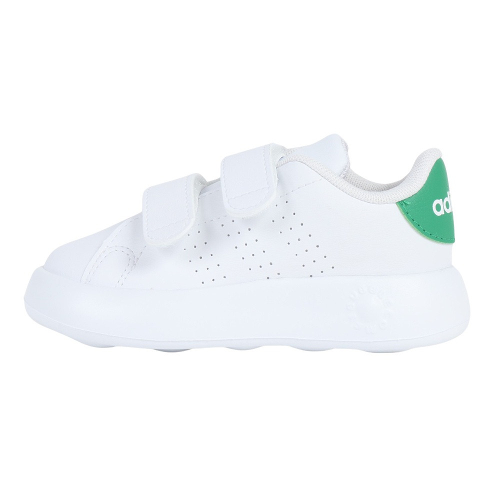 アディダス（adidas）（キッズ）ジュニアスニーカー アドバンコート ホワイト グリーン ID5286 カジュアル スポーツシューズ 面ファスナー 登園 外遊び
