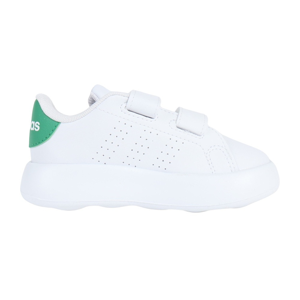 アディダス（adidas）（キッズ）ジュニアスニーカー アドバンコート ホワイト グリーン ID5286 カジュアル スポーツシューズ 面ファスナー 登園 外遊び
