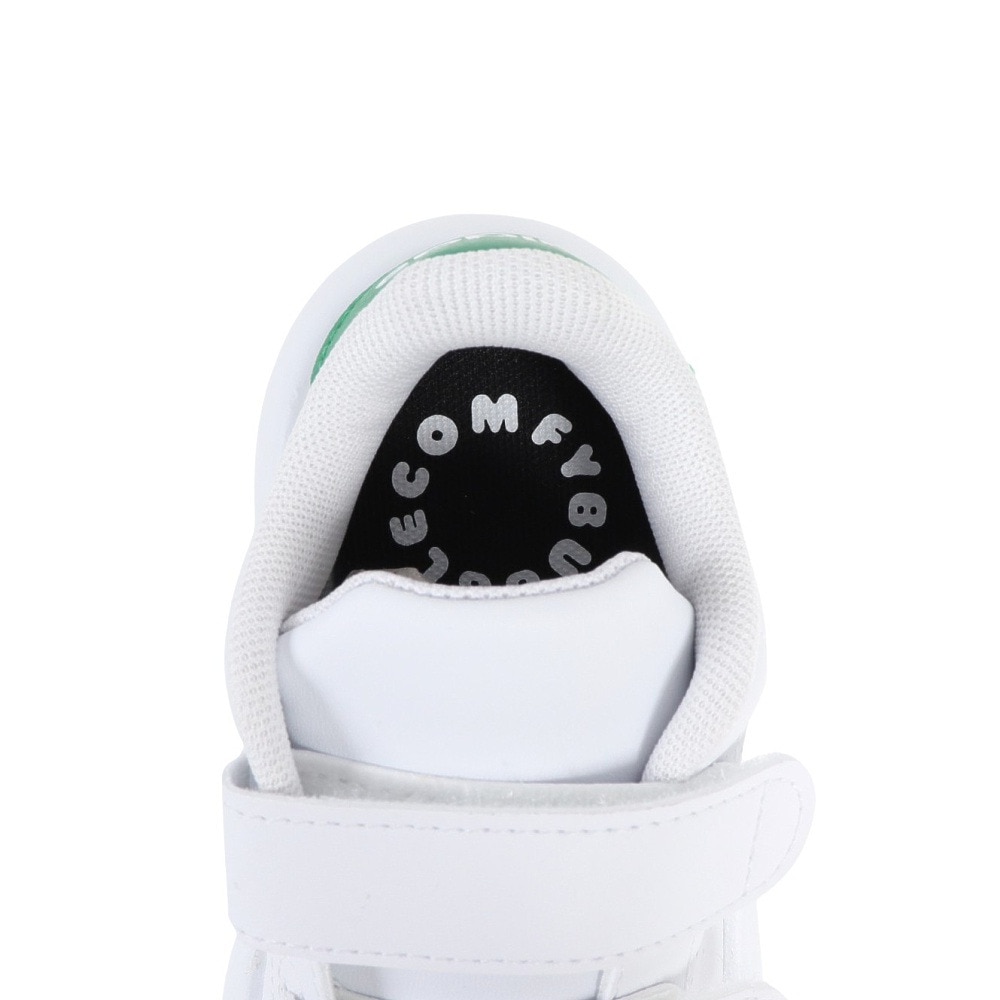 アディダス（adidas）（キッズ）ジュニアスニーカー アドバンコート ホワイト グリーン ID5286 カジュアル スポーツシューズ 面ファスナー 登園 外遊び