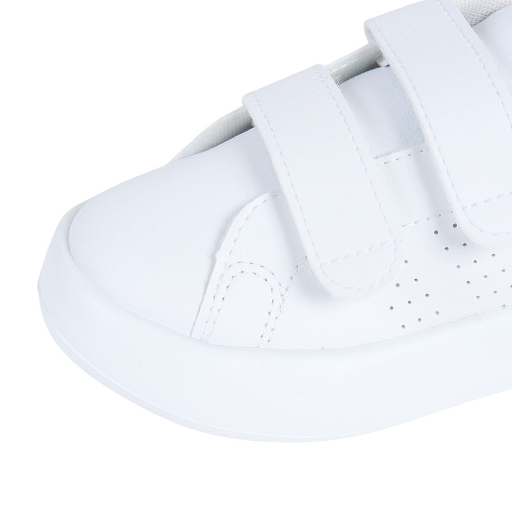 アディダス（adidas）（キッズ）ジュニアスニーカー アドバンコート ホワイト グリーン ID5286 カジュアル スポーツシューズ 面ファスナー 登園 外遊び