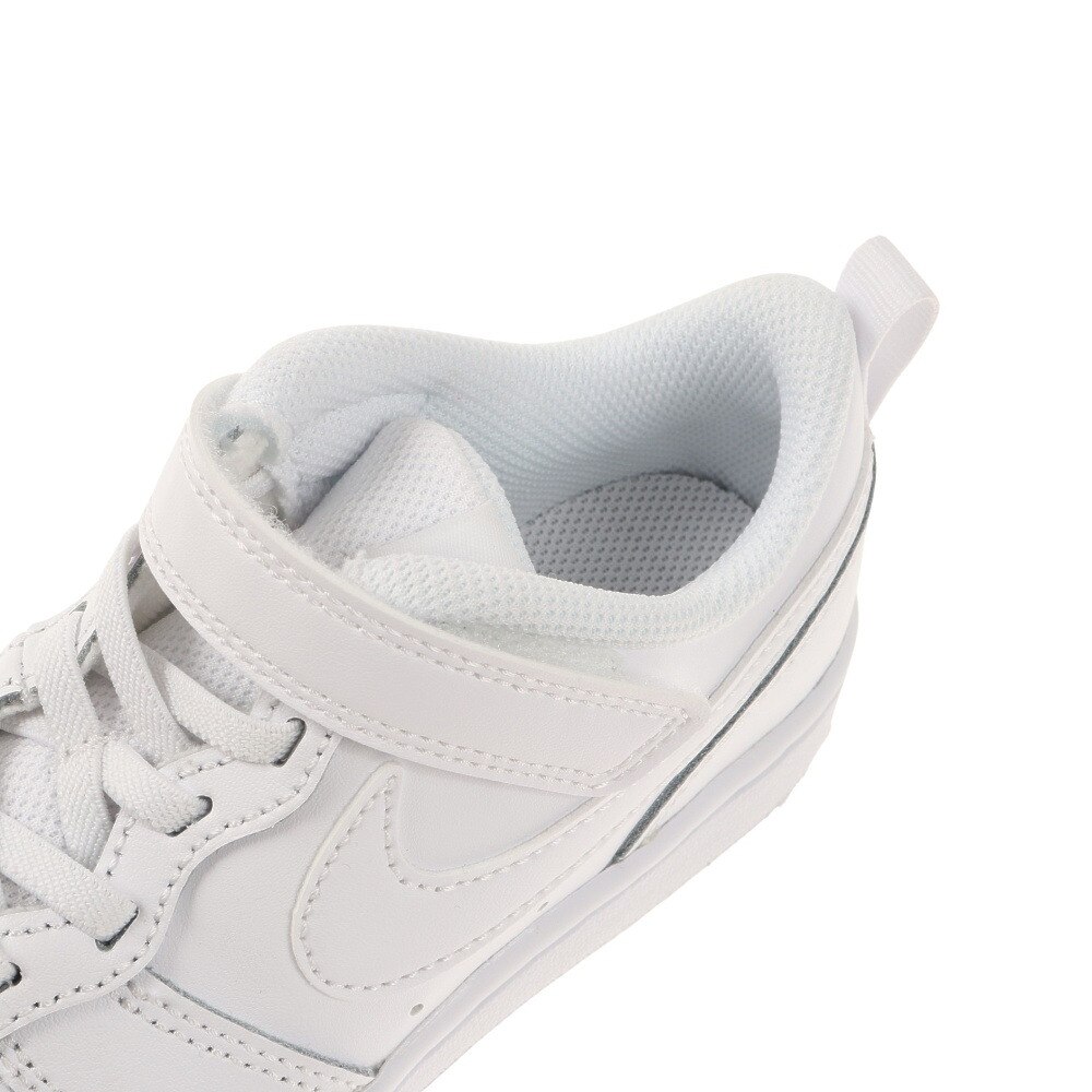 ナイキ（NIKE）（キッズ）コート バーロウ LOW 2 PSV ホワイト 白 BQ5451-100 ジュニア スニーカー スポーツシューズ 運動靴 マジックテープ 紐なし