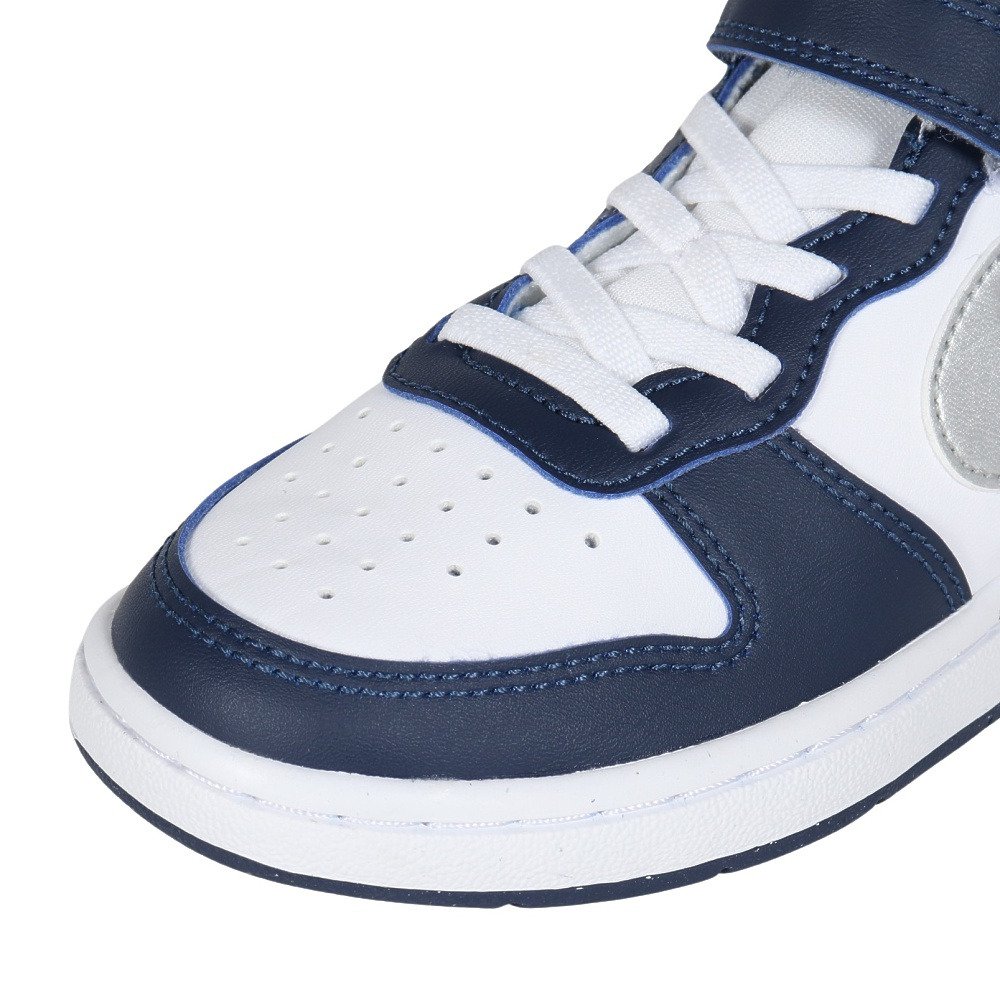 ナイキ（NIKE）（キッズ）リトルキッズシューズ スニーカー スポーツシューズ コート ボロー LOW リクラフト ホワイト ブルー DV5457-135