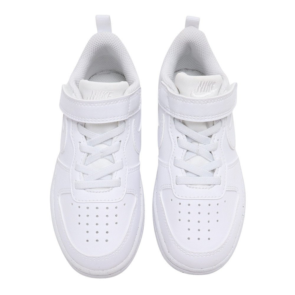 ナイキ（NIKE）（キッズ）ジュニア スニーカー コート ボロー ロー リクラフト PS ホワイト DV5457-106 カジュアル スポーツ シューズ ベルクロ 通学 部活 靴