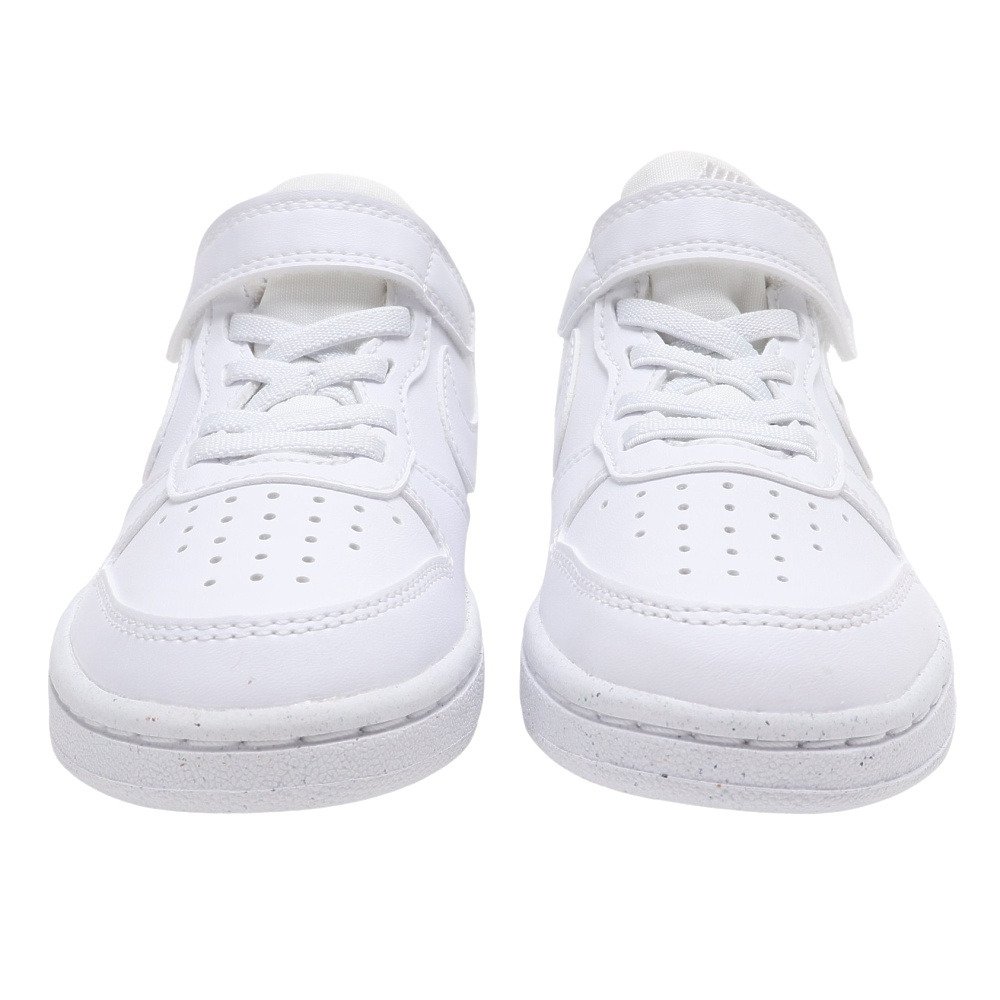 ナイキ（NIKE）（キッズ）ジュニア スニーカー コート ボロー ロー リクラフト PS ホワイト DV5457-106 カジュアル スポーツ シューズ ベルクロ 通学 部活 靴