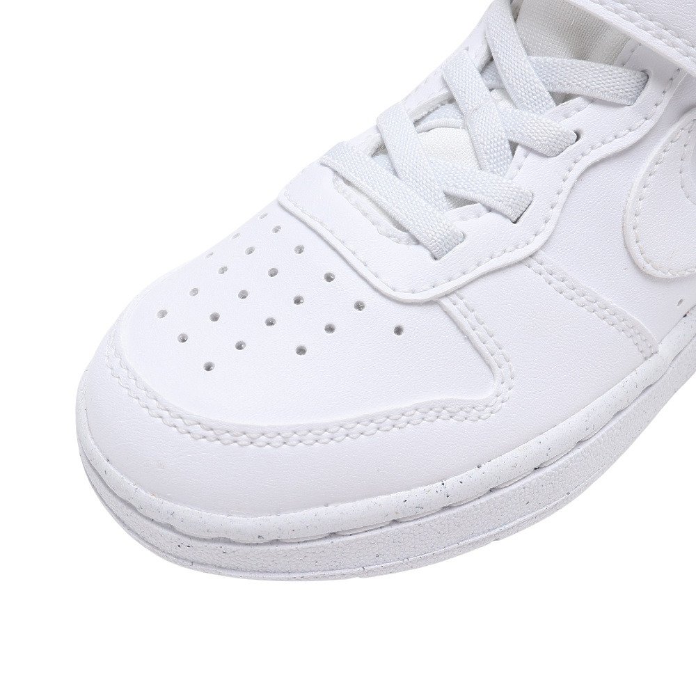ナイキ（NIKE）（キッズ）ジュニア スニーカー コート ボロー ロー リクラフト PS ホワイト DV5457-106 カジュアル スポーツ シューズ ベルクロ 通学 部活 靴