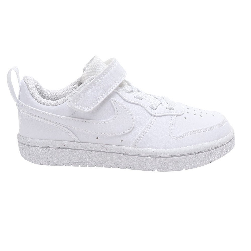 ナイキ（NIKE）（キッズ）ジュニア スニーカー コート ボロー ロー リクラフト PS ホワイト DV5457-106 カジュアル スポーツ シューズ ベルクロ 通学 部活 靴