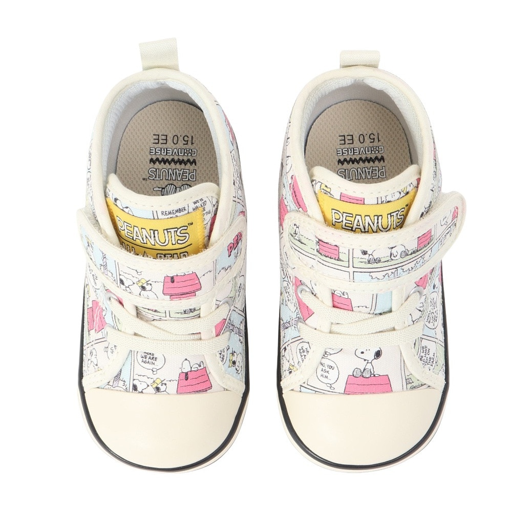 コンバース（CONVERSE）（キッズ）ジュニアスニーカー キャンパスシューズ PEANUTS CP V-1 ベビー オールスター 37303050 24SS