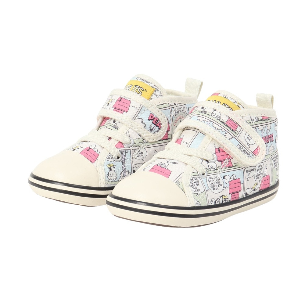 コンバース（CONVERSE）（キッズ）ジュニアスニーカー キャンパスシューズ PEANUTS CP V-1 ベビー オールスター 37303050 24SS