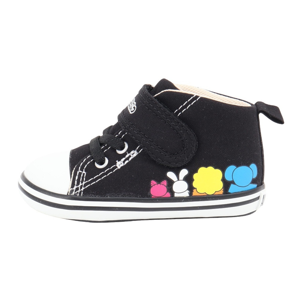 コンバース（CONVERSE）（キッズ）ジュニアスニーカー キャンパスシューズ ベビー オールスター V-1 たべっ子どうぶつ ブラック 37303630