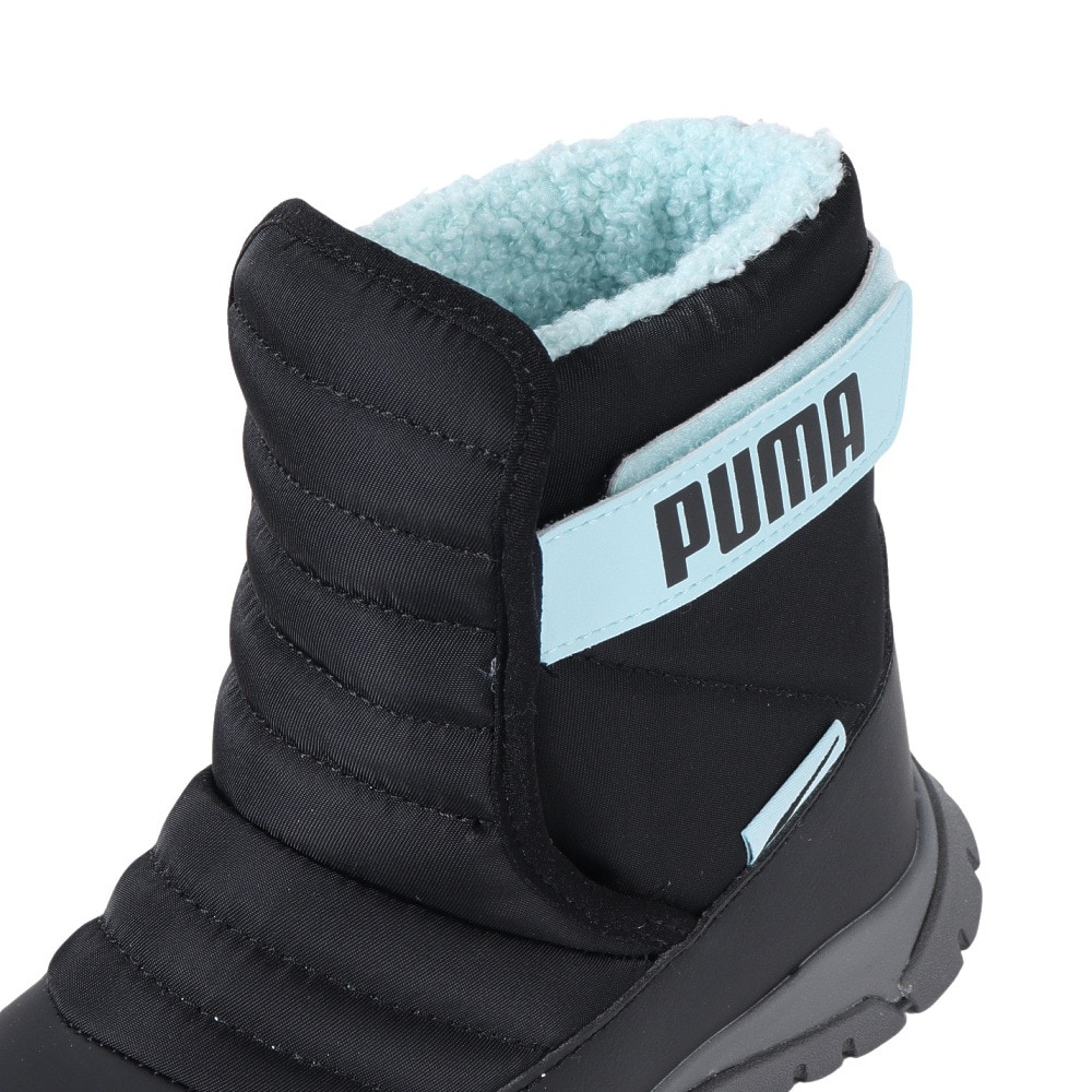 プーマ（PUMA）（キッズ）ジュニア ブーツ 黒 ニエベ ブーツ ウィンター ブラックブルー AC PS 38074509 アウトドアシューズ ボア素材