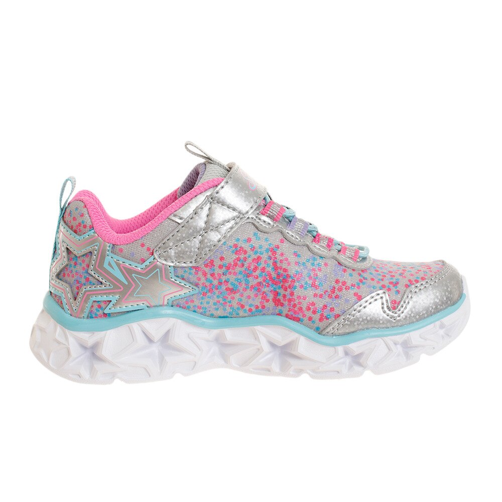 スケッチャーズ（SKECHERS）（キッズ）スニーカー ジュニア ギャラクシー ライツ 10920L-SMLT シルバー ベルクロ 紐なし  スポーツ用品はスーパースポーツゼビオ