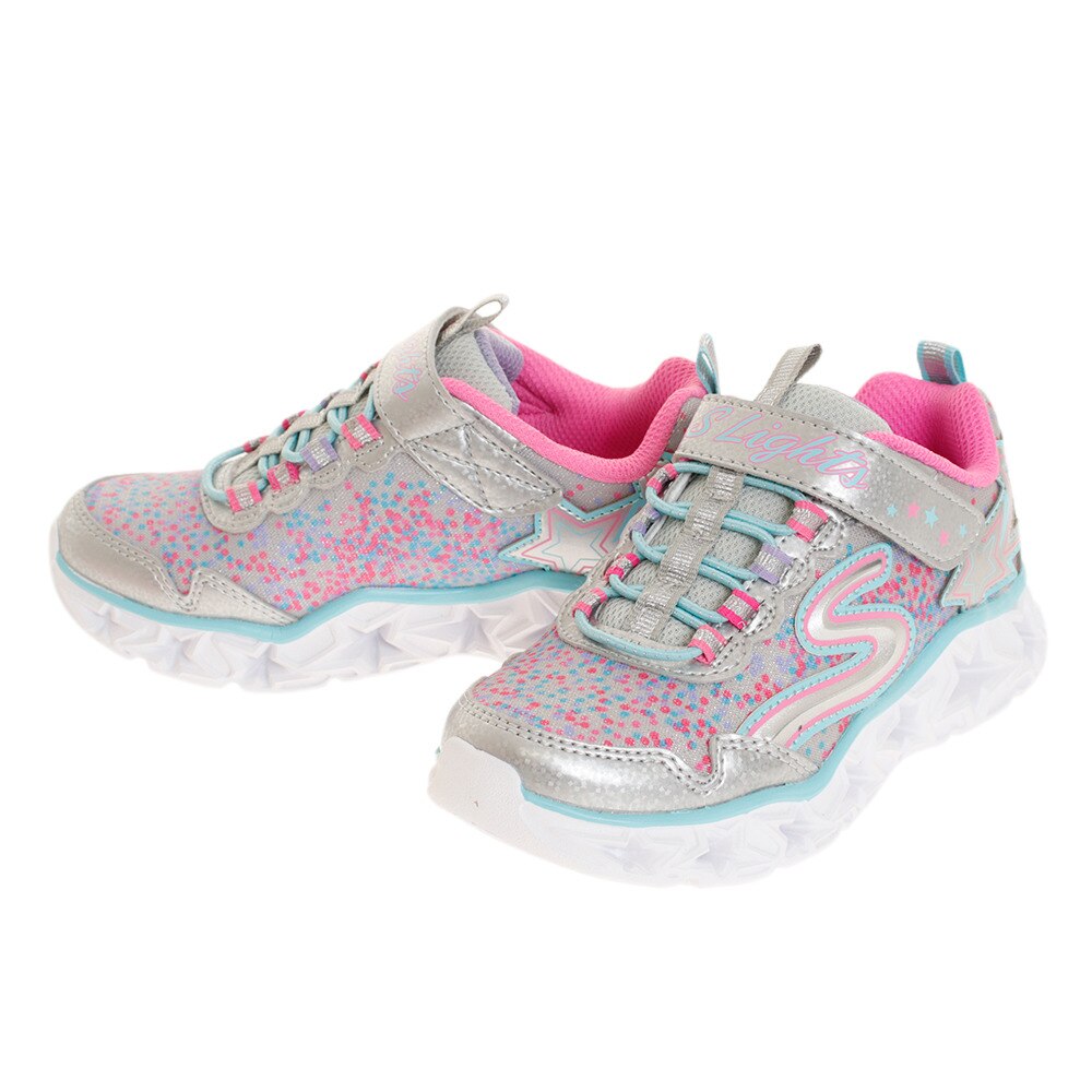 スケッチャーズ（SKECHERS）（キッズ）スニーカー ジュニア ギャラクシー ライツ 10920L-SMLT シルバー ベルクロ 紐なし