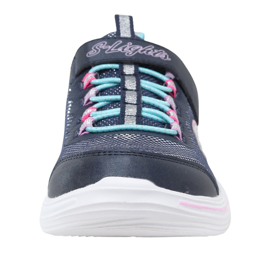 スケッチャーズ（SKECHERS）（キッズ）ジュニア スニーカー POWER PETALS 20202L-NVMT スポーツシューズ 光る靴 ベロクロ 登校 日常履き