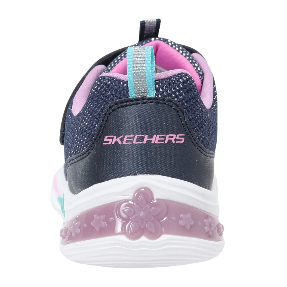 スケッチャーズ（SKECHERS）（キッズ）ジュニア スニーカー POWER PETALS 20202L-NVMT スポーツシューズ 光る靴 ベロクロ 登校 日常履き