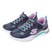 スケッチャーズ（SKECHERS）（キッズ）ジュニア スニーカー POWER PETALS ネイビー 20202L-NVMT スポーツシューズ 光る靴 ベロクロ 登校 日常履き