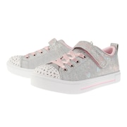 スケッチャーズ(SKECHERS)(キッズ)ジュニアスニーカー トゥインクル スパークス - ヘザー チャーム グレー 314787L-GYSL スポーツシューズ ベルクロ