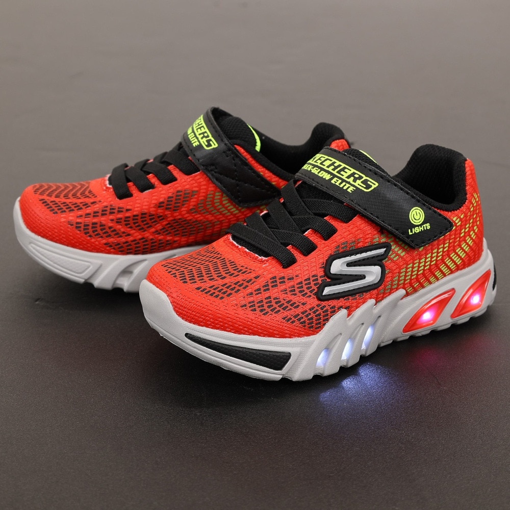 スケッチャーズ（SKECHERS）（キッズ）ジュニアスニーカー フレックス グロー エリート バルロ レッド 400137L-RDBK スポーツシューズ 面ファスナー 