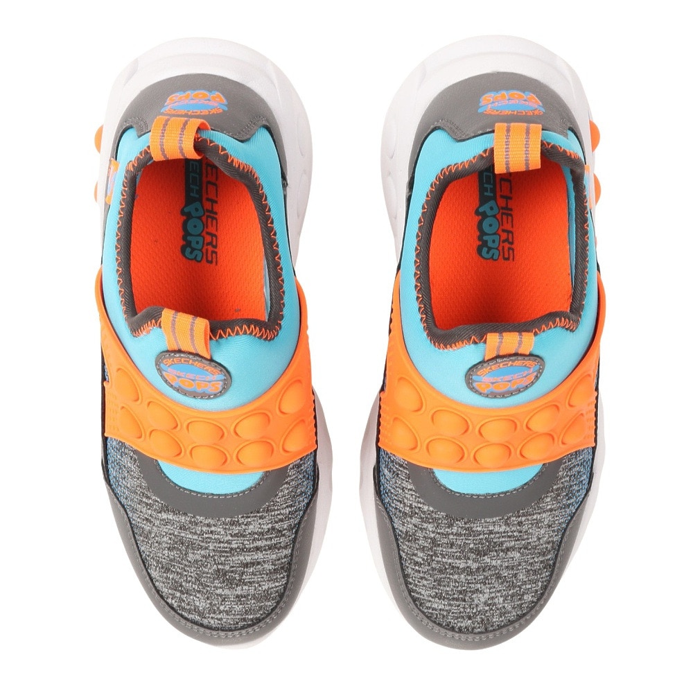 スケッチャーズ（SKECHERS）（キッズ）ジュニアスニーカー スケッチ ポップス グレー 402170L-CCBL スポーツシューズ スリップオン 洗濯機洗い可能 クッション