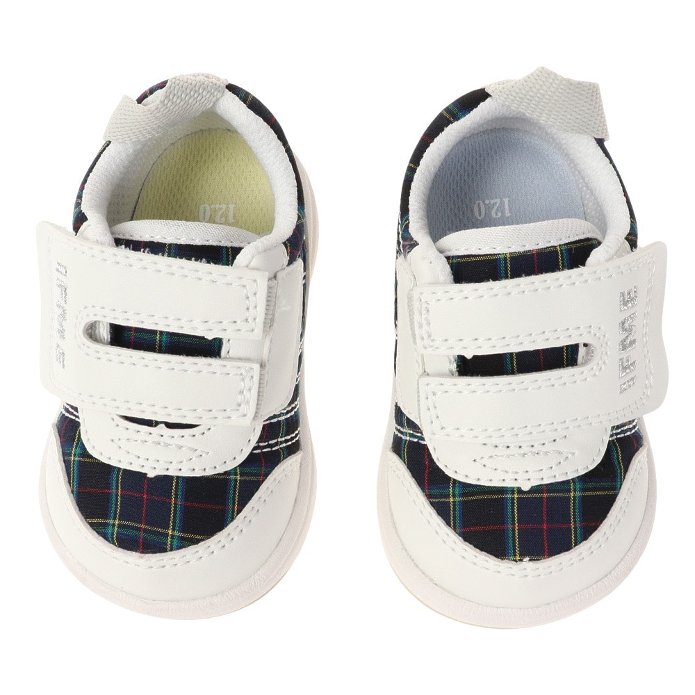 イフミー（IFME）（キッズ）ジュニアスニーカー BABY ホワイト 203303WHI スポーツ ファースト シューズ 播州織 チェック柄 ワンベルト 
