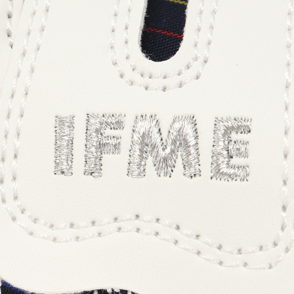 イフミー（IFME）（キッズ）ジュニアスニーカー BABY ホワイト 203303WHI スポーツ ファースト シューズ 播州織 チェック柄 ワンベルト 