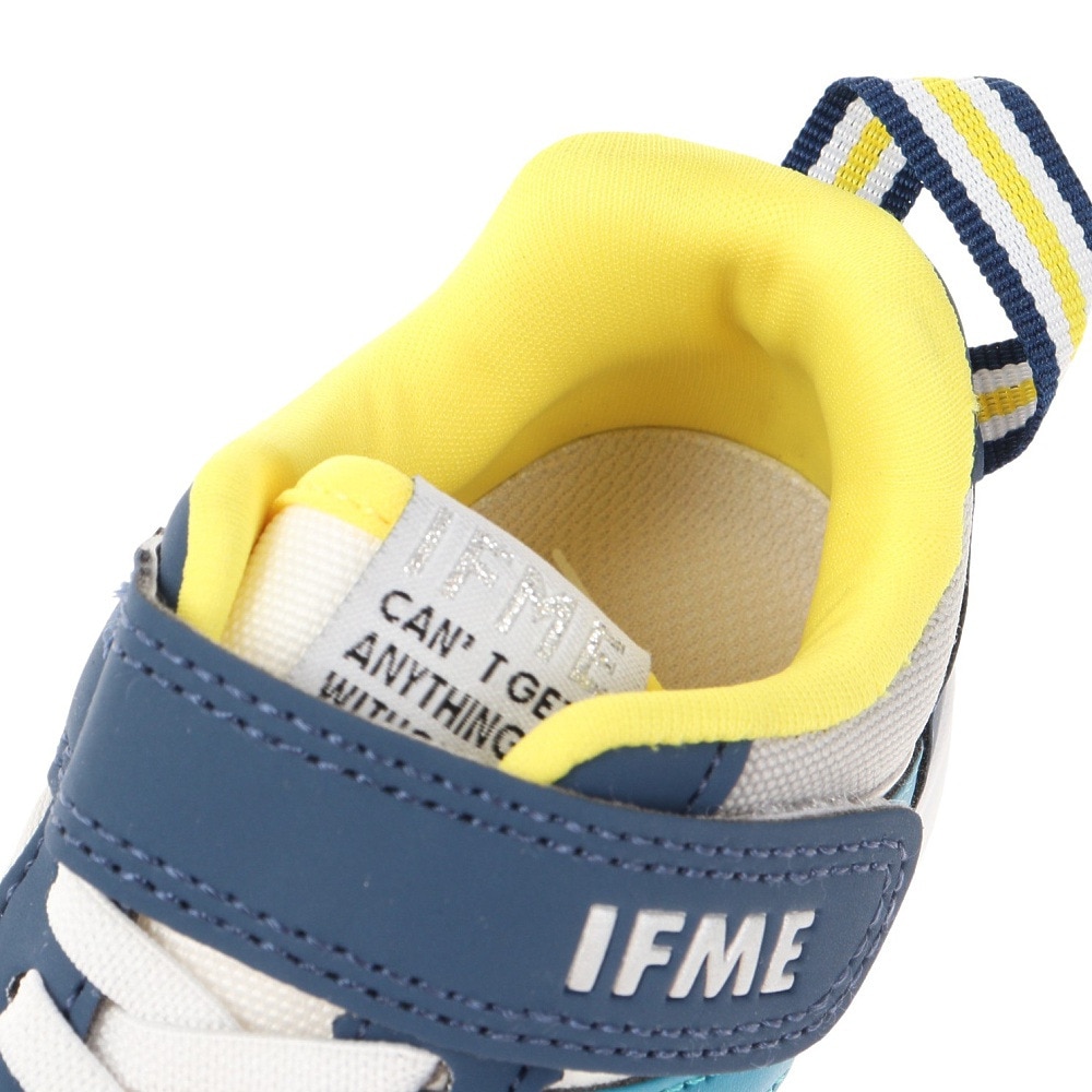 イフミー（IFME）（キッズ）スポーツシューズ キッズ ジョーブ グレー ブルー 30‐3412GRE 細ベルト スニーカー マジックテープ 3E相当 靴 登園 登校 通学