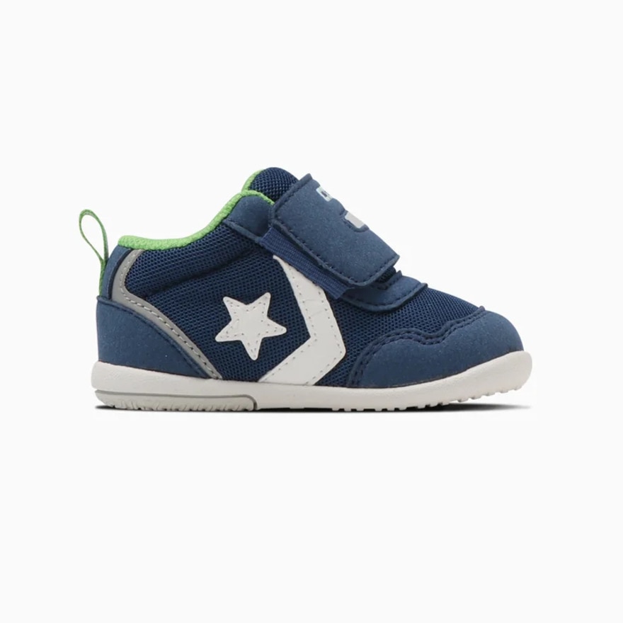 コンバース（CONVERSE）（キッズ）ジュニアスニーカー MINI RS 2 ネイビー グリーン 37302600 23FW ファースト スポーツ シューズ 軽量 屈曲性 抗菌