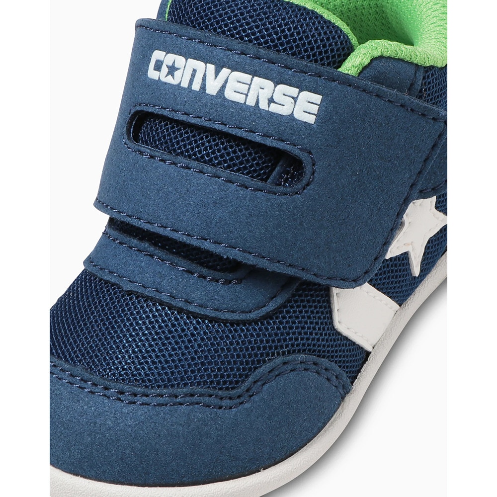 コンバース（CONVERSE）（キッズ）ジュニアスニーカー MINI RS 2 ネイビー グリーン 37302600 23FW ファースト スポーツ シューズ 軽量 屈曲性 抗菌