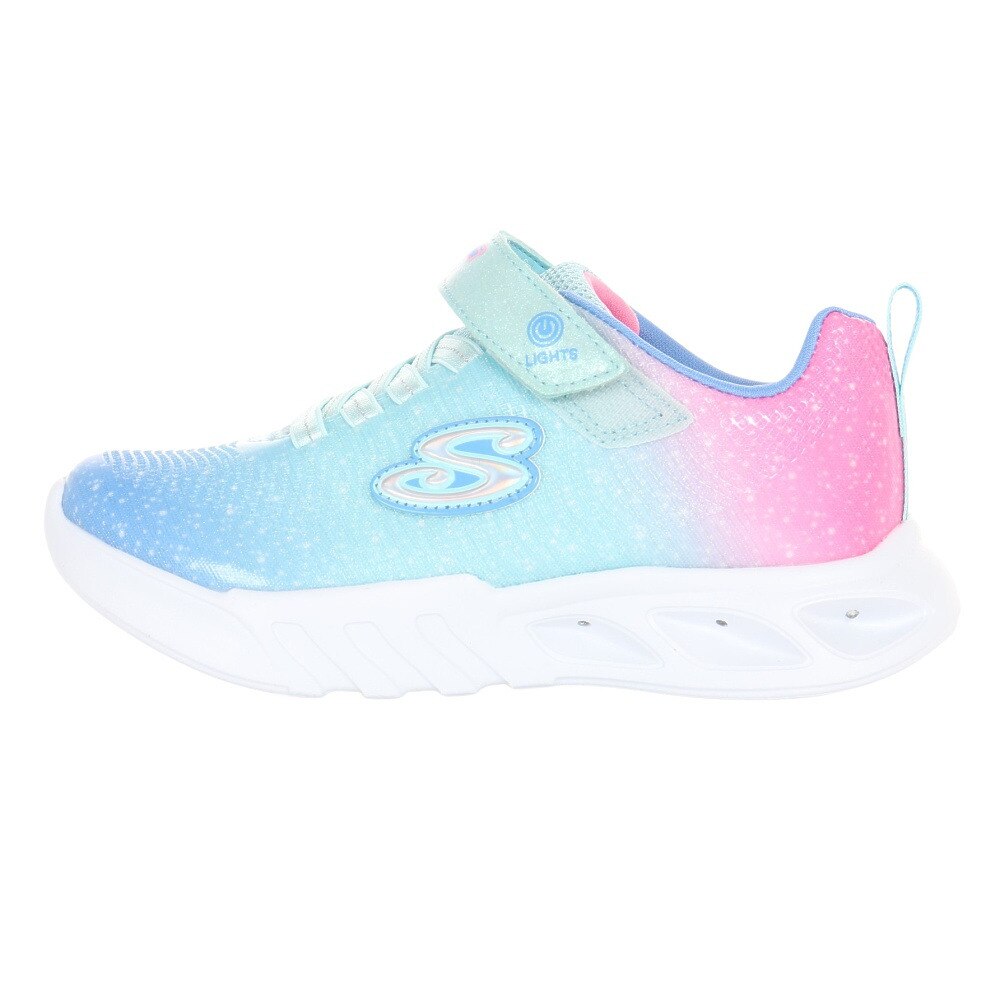スケッチャーズ（SKECHERS）（キッズ）ジュニアスニーカー スポーツシューズ Sライツ フリッカー フラッシュ オンブレ ドリーマー 303703L-AQMT