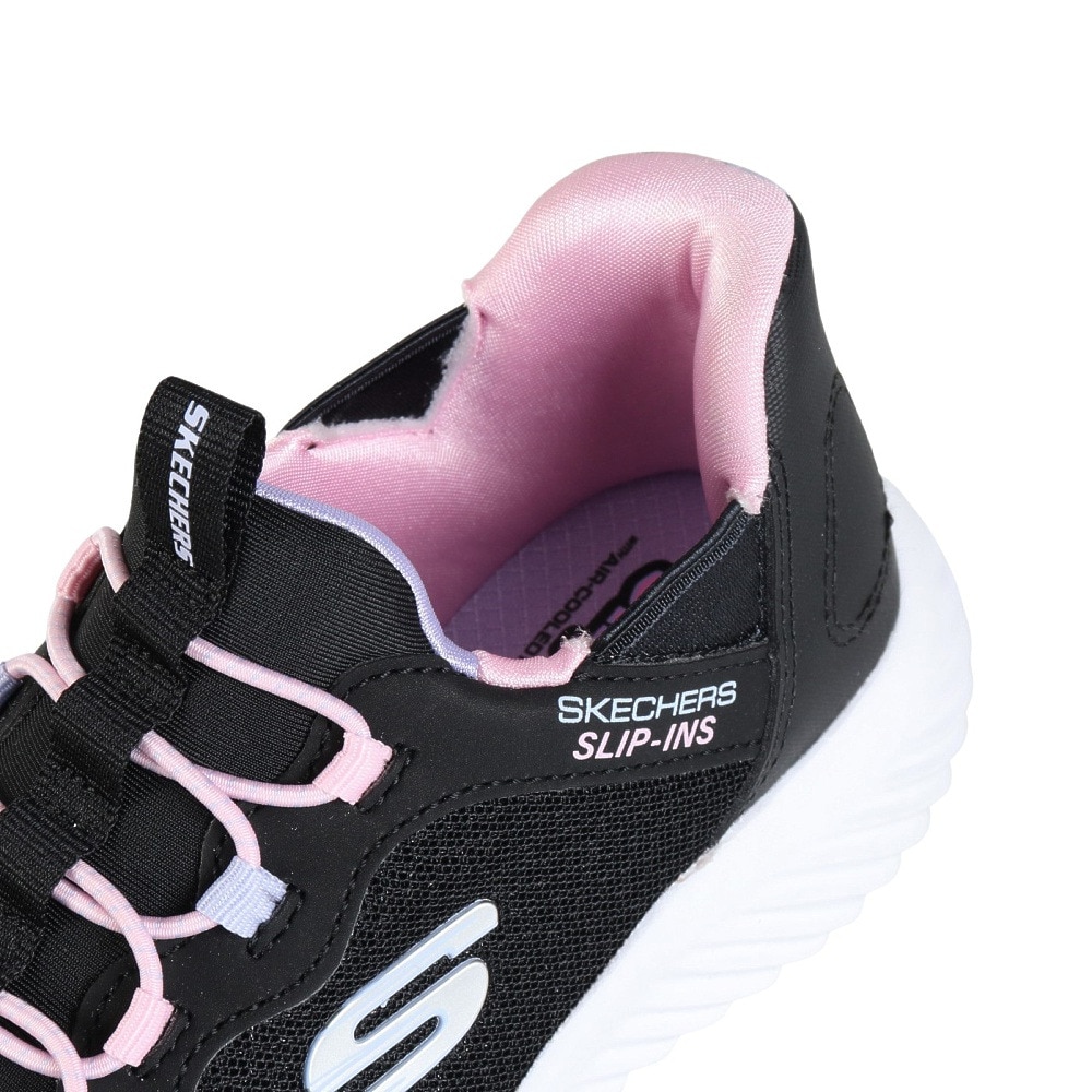 スケッチャーズ（SKECHERS）（キッズ）ジュニアスニーカー スリップインズ バウンダー シンプル キュート ブラック 303585L-BLK スポーツシューズ